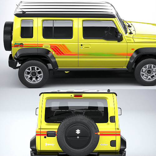 Heritage Retro Side and Rear Stripe Vinyl Decal Kit for Suzuki Jimny XL
