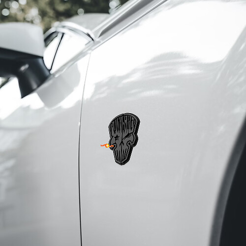 Skull Punisher Fender Badges Tailgate Emblem 3D Badge