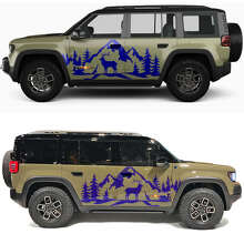 Deer Mountains and Trees Side Doors Vinyl Decal for Jeep Recon  2