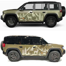 Deer Mountains and Trees Side Doors Vinyl Decal for Jeep Recon  3