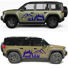 Moose Forest and Mountains Pines line Side Doors Vinyl Decal for Jeep Recon  2