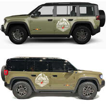 Overland Campfire Forest and Mountains Side Doors Vinyl Decal for Jeep Recon  2
