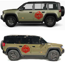 Overland Campfire Forest and Mountains Side Doors Vinyl Decal for Jeep Recon  3