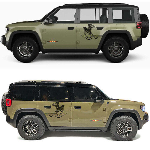 Bald Eagle Military Star Side Doors Vinyl Decal for Jeep Recon  1