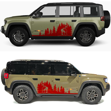 Deer Forest Line Side Doors Vinyl Decal for Jeep Recon  3
