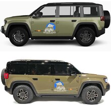 Overland Adventure Roof Tent Car Side Doors Vinyl Decal for Jeep Recon  2