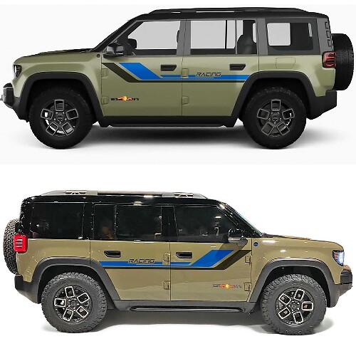 Stripes Racing Side Doors Vinyl Decal for Jeep Recon  1