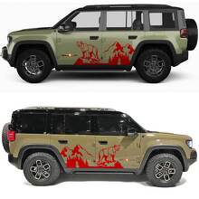 Cougar Mountains Forest Side Doors Vinyl Decal for Jeep Recon  3