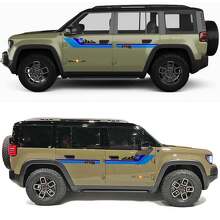 Retro Stripes Sport Sunset Side Doors Vinyl Decal for Jeep Recon  2
