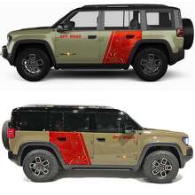 Topographic Map Off Road Side Doors Vinyl Decal for Jeep Recon  3