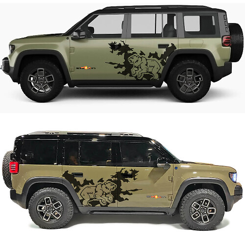 Bear Splash Side Doors Vinyl Decal for Jeep Recon  1