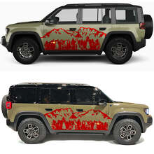 Mountains Forest Trees Side Doors Vinyl Decal for Jeep Recon  3