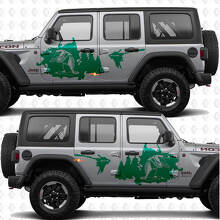 Duck Mallard Allow Forest Splash Side Doors Vinyl decal sticker fit Jeep Wrangler 3