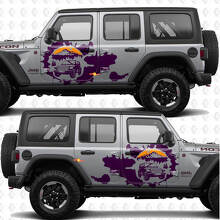 Overland Mountains Sunset Splash Side Doors Vinyl decal sticker fit Jeep Wrangler 2
