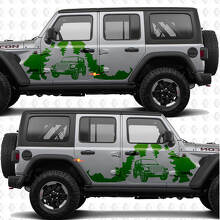 Overland Forest Splash Side Doors Vinyl decal sticker fit Jeep Wrangler 2