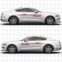 Bullitt Dual Parallel Stripes Side Doors Vinyl Decals Stickers for Ford Mustang 2