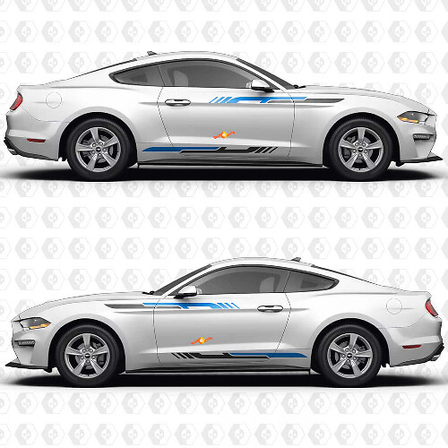 Clean Line Stripe Side Doors Vinyl Decals Stickers for Ford Mustang 1
