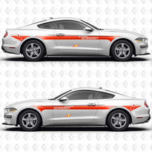 EcoBoost Premium Dual Parallel Stripes Side Doors Vinyl Decals Stickers for Ford Mustang 2
