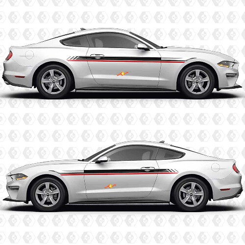 Dual Racing Side Stripes Vinyl Decal Kit for Musclecar Musclecarmodel S550