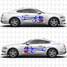 5.2L V8 Race Number Panel Style Side Doors Vinyl Decals Stickers for Ford Mustang 2