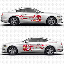 5.2L V8 Race Number Panel Style Side Doors Vinyl Decals Stickers for Ford Mustang 3