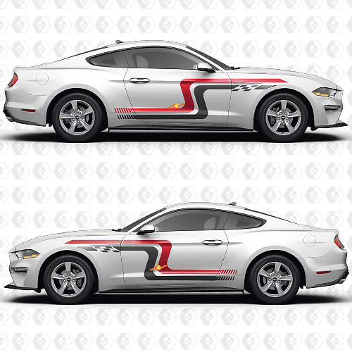 Vintage Racing Blocks Side Doors Vinyl Decal Sticker Graphics for Musclecar Musclecarmodel