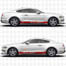Negative Space Stripe Saleen Side Door Rocker Panel Vinyl Decals Stickers for Ford Mustang 3