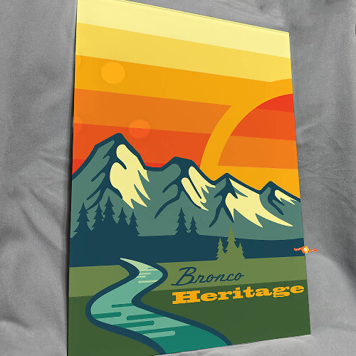 Heritage Glossy Acrylic Garage Wall Art Panel for Bronco fans