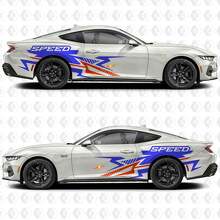Speed Aggressive Cut Lines Side Door Vinyl Decals Stickers for Ford Mustang 2