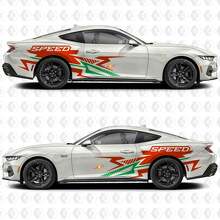 Speed Aggressive Cut Lines Side Door Vinyl Decals Stickers for Ford Mustang 3
