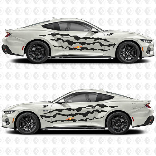 Claw Slash Stripe Side Door Vinyl Decals Stickers for Ford Mustang 1