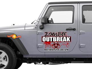 Jeep Rubicon Wrangler Zombie Outbreak Response Team Skull Wrangler Decal-door