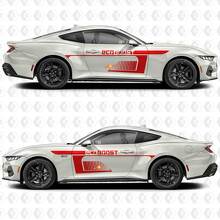 Negative Space Stripe EcoBoost Side Door Vinyl Decals Stickers for Ford Mustang 3