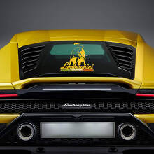  Lamborghini Bull Graphic Rear Window Vinyl Decals Stickers for Lamborghini Huracan Evo 3