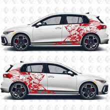 Pikachu Lightning Rear Quarter Vinyl Decal Kit for Volkswagen Golf _2