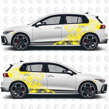 Pikachu Lightning Abstract Graphic Side Door Rear Quarter Vinyl Decal Stickers for Volkswagen Golf  3