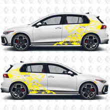 Pikachu Lightning Rear Quarter Vinyl Decal Kit for Volkswagen Golf _3