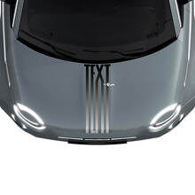 Custom Text Gradient Stripes Hood Decal Sticker Graphics for Fiat 500 2