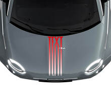 Custom Text Gradient Stripes Hood Decal Sticker Graphics for Fiat 500 3