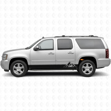 Layered Peaks Door & Rocker Panel Vinyl Stripes for Chevrolet Suburban GMT900 2007-2014_2