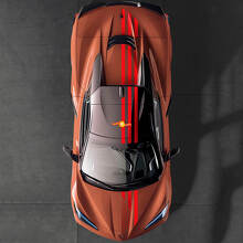 US Flag Upper Stripes Hood Roof Trunk Vinyl Decal Sticker for Chevrolet Corvette C8 2020-present_3