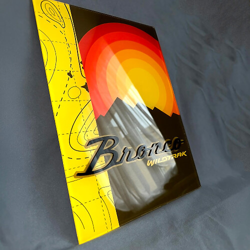 Heritage Glossy Acrylic Garage Wall Art Panel best gift for Bronco fans