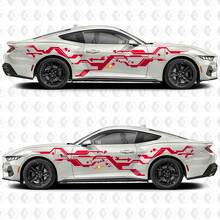 Digital Pixel Stripe Side Door Vinyl Decal Sticker Graphics 2 for Ford Mustang 2