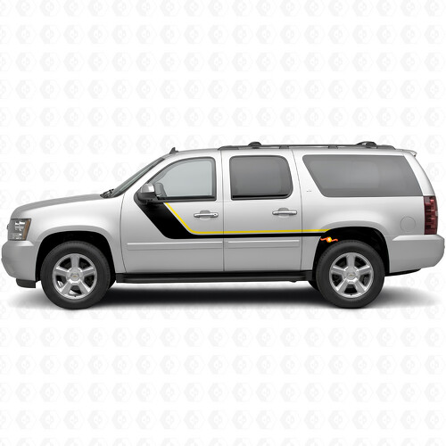 Sweeping Upper Accent Door & Rear Quarter Vinyl Stripes for Chevrolet Suburban GMT900 2007-2014_1