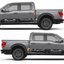 Aggressive Block Abstract Graphics Side Doors Rocker Panel Vinyl Decal Sticker for Ford F-150 4