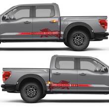 American Flag Integrated Side Doors Vinyl Decal Sticker for Ford F-150 3