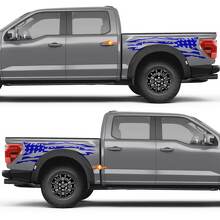 Distressed US Flag Rear Fender Vinyl Decal Sticker for Ford F-150 2
