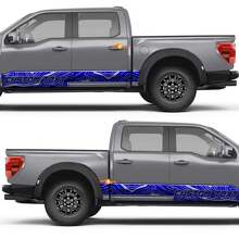 Topographic Map Custom Text Side Doors Rocker Panel Vinyl Decal Sticker for Ford F-150 2