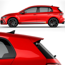 Side and spoiler Racing stripes Vinyl Decals Stickers for Volkswagen Golf GTI Edition 50 3