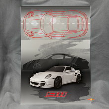 Custom 911 Glossy Acrylic Garage Wall Art Panel for Porsche fans 2